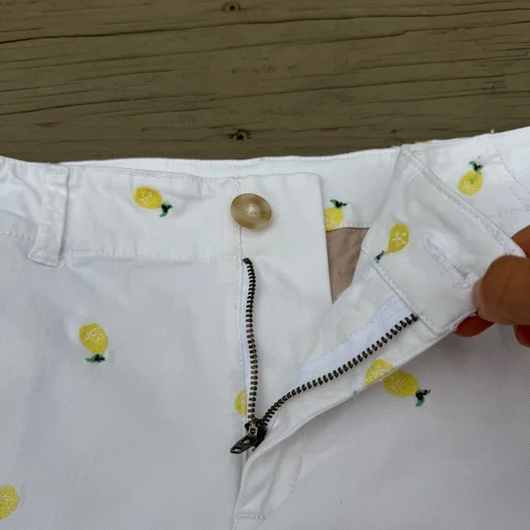 LOFT The Washed Twill Shorts in White Pineapple Print size 2 - Picture 5 of 12